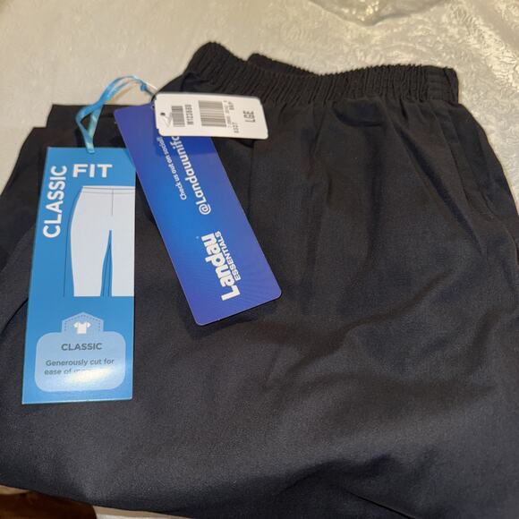 Landau Essentials Womans Straight Leg Scrub Pant 8327 Black Large Classic Fit - Picture 1 of 4